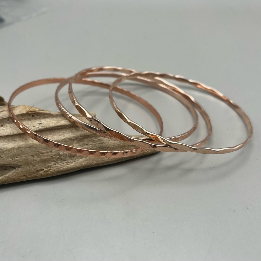 Elegant Rose Gold Bangle Set